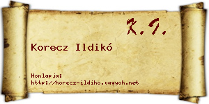 Korecz Ildikó névjegykártya